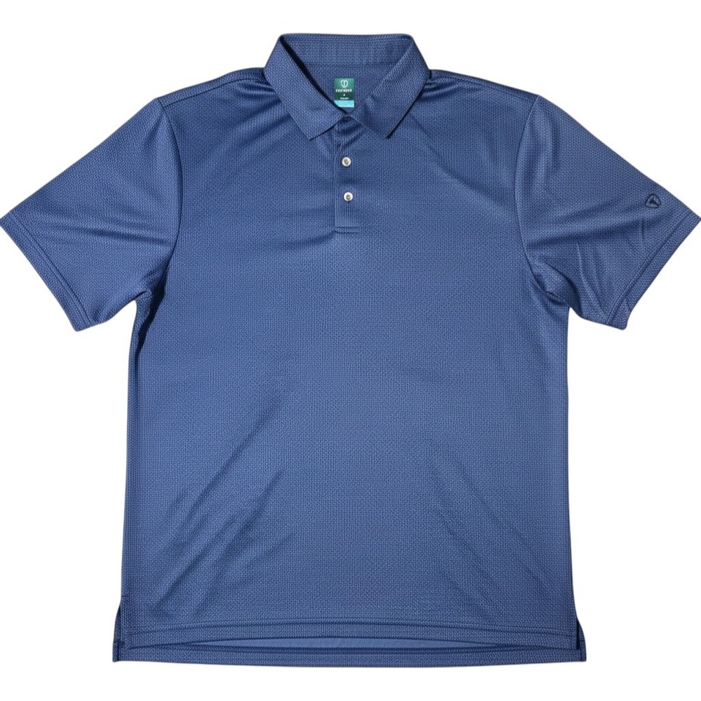 Pro Tour Polo Shirt Mens Large‎ Blue Excellent Geometric Print Golf Performance